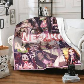 img 2 attached to Hxuedan Nezuko Flannel Blanket Bed Teen