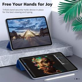 img 1 attached to 📱 MoKo iPad Air 4 Case - Slim Lightweight Magnetic Back Shell Protective Smart Stand Cover Case for iPad Air 4th Generation 10.9 Inch 2020, Auto Wake/Sleep - Navy Blue