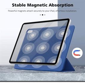 img 2 attached to 📱 MoKo iPad Air 4 Case - Slim Lightweight Magnetic Back Shell Protective Smart Stand Cover Case for iPad Air 4th Generation 10.9 Inch 2020, Auto Wake/Sleep - Navy Blue