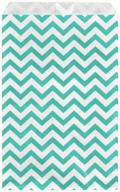 888 display - set of 200 teal green chevron paper gift bags, 6x9 inches for shopping, sales, and flat bag usage logo