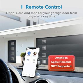 img 2 attached to 🚪 meross Smart Wi-Fi Garage Door Opener: App Control, Alexa & Google Assistant Compatible, No Hub Needed!