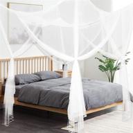 🏰 morden ms four corner post bed curtain canopy - large mosquito net bedroom decoration princess canopy curtains for king size, queen size beds - ideal for cribs, girls, and adults logo