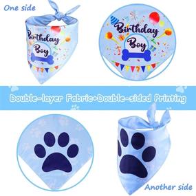 img 2 attached to 🎉 Dog Birthday Party Bandana Kit - 18 PCS, Cute Boy Girl Supplies with Hat, Happy Birthday Banner & Flag, Balloons, Triangle Scarf for First Birthday Outfit Decorations