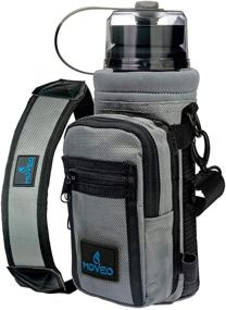 img 2 attached to Water Bottle Holder Carrier - Bottle Cooler with Adjustable Shoulder Strap and Front Pockets - Suitable for 16 oz to 25oz Bottles - Carry, Protect, and Insulate Your Bottle or Hydro Flask for Optimal Performance