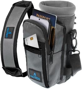 img 3 attached to Water Bottle Holder Carrier - Bottle Cooler with Adjustable Shoulder Strap and Front Pockets - Suitable for 16 oz to 25oz Bottles - Carry, Protect, and Insulate Your Bottle or Hydro Flask for Optimal Performance