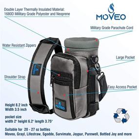 img 1 attached to Water Bottle Holder Carrier - Bottle Cooler with Adjustable Shoulder Strap and Front Pockets - Suitable for 16 oz to 25oz Bottles - Carry, Protect, and Insulate Your Bottle or Hydro Flask for Optimal Performance