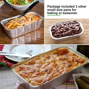 img 2 attached to 🍽️ IMAGE 51 Packs Aluminum Pans Disposable Heavy-Duty Tin Foil Pans: Ideal for Cooking, Baking, Storing, and Heating - 8x8 Inches (36pcs) Half Size Deep Steam Table Pan