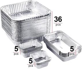 img 3 attached to 🍽️ IMAGE 51 Packs Aluminum Pans Disposable Heavy-Duty Tin Foil Pans: Ideal for Cooking, Baking, Storing, and Heating - 8x8 Inches (36pcs) Half Size Deep Steam Table Pan