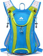 🎒 yominsi lightweight hydration backpack for hiking, running, and cycling - waterproof water pack with 2l insulated bladder compartment - ideal for music festivals, trail running, and day trips (blue) logo