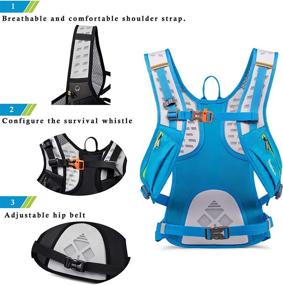 img 2 attached to 🎒 YOMINSI Lightweight Hydration Backpack for Hiking, Running, and Cycling - Waterproof Water Pack with 2L Insulated Bladder Compartment - Ideal for Music Festivals, Trail Running, and Day Trips (Blue)