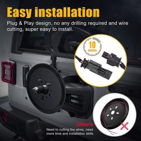 img 3 attached to 🚗 SUPAREE Spare Tire Brake Light Wheel - Enhanced 3rd Third Brake Light for Wrangler JL JLU 2018-2021 with Backup Camera - Easy Plug and Play Installation