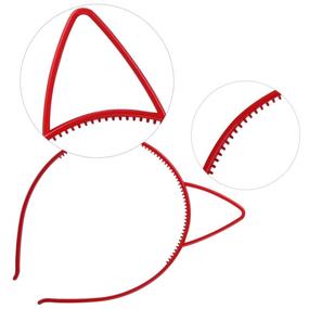 img 1 attached to 🐱 Plastic Cat Ear Headbands: Hairbands, Hair Hoops for Daily & Party Wear - Costume Decorations, Bunny Cat Bow Headwear & Accessories for Women and Girls