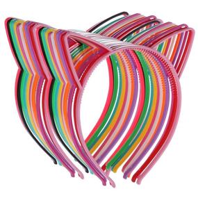 img 4 attached to 🐱 Plastic Cat Ear Headbands: Hairbands, Hair Hoops for Daily & Party Wear - Costume Decorations, Bunny Cat Bow Headwear & Accessories for Women and Girls