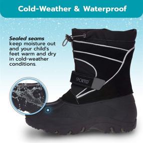 img 1 attached to 🥾 Sporto Kids Snow Boots - Dual Closure Blizzard All-Weather Insulated Winter Boots for Comfort & Durability - Keep Feet Warm & Dry