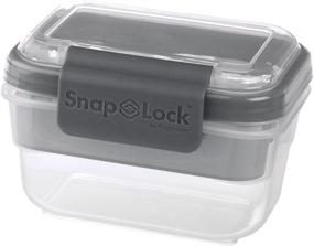 img 4 attached to Progressive SnapLock Snack To-Go Container - Gray, Leak-Proof Silicone Seal, Easy-to-Open, Snap-Off Lid, Stackable, BPA-Free