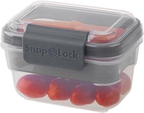 img 3 attached to Progressive SnapLock Snack To-Go Container - Gray, Leak-Proof Silicone Seal, Easy-to-Open, Snap-Off Lid, Stackable, BPA-Free