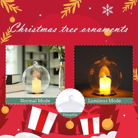 img 1 attached to 🎄 VCUTEKA Christmas Ball Ornament: Flickering Candle Snow Globe LED Xmas Tree Balls for Festive Party Decorations