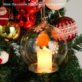 img 2 attached to 🎄 VCUTEKA Christmas Ball Ornament: Flickering Candle Snow Globe LED Xmas Tree Balls for Festive Party Decorations