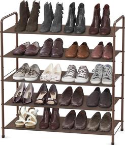 img 4 attached to 👠 Bronze 5-Tier Shoe Storage Organizer by Simple Houseware - Efficient and Stylish