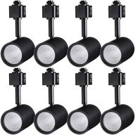 🔦 leonlite 8-pack dimmable led track lighting heads for single circuit h track light rail, 550lm, 8.5w (50w eqv.), cri90, 120v, etl & es listed, 2700k soft white, 5-year warranty, black логотип