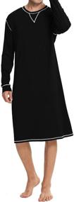 img 1 attached to 👕 SWOMOG Men's Sleep & Lounge Nightshirt - Sleeve Crewneck Nightgown