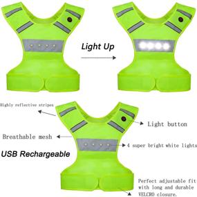 img 3 attached to FYLAFLY LED Reflective Running Vest – USB Rechargeable, Machine Washable, Adjustable Waist Flashing Motorcycle Vest – Safety Gear & Gifts for Runners – Men, Women, and Kids