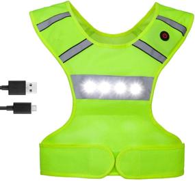 img 4 attached to FYLAFLY LED Reflective Running Vest – USB Rechargeable, Machine Washable, Adjustable Waist Flashing Motorcycle Vest – Safety Gear & Gifts for Runners – Men, Women, and Kids