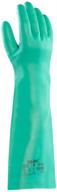 ansell 37-185-9 size 9 18-inch 22 mil green sol-vex unlined nitrile gloves with sandpatch finish logo
