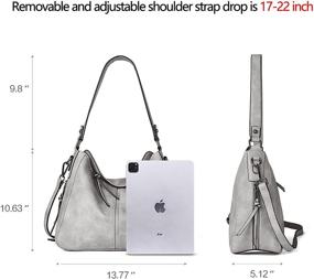 img 2 attached to 👜 BROMEN Leather Shoulder Designer Crossbody Women's Handbags & Wallets: The Perfect Hobo Bags Combo