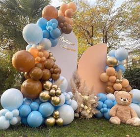 img 1 attached to 🎈 Haigo Teddy Bear Baby Shower Balloon Garland Arch Kit: A Perfect Set for Boy or Girl Gender Reveal, Birthday, or Jungle Themed Party Decorations