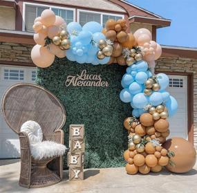 img 3 attached to 🎈 Haigo Teddy Bear Baby Shower Balloon Garland Arch Kit: A Perfect Set for Boy or Girl Gender Reveal, Birthday, or Jungle Themed Party Decorations