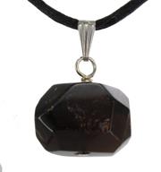 💎 steampunkers usa miner's horde - faceted chunk nugget smoky quartz 20-23mm - gray brown black crystal gemstone necklace - 20-22 inch adjustable black cord - handmade charm logo