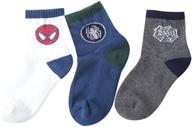 🕷️ spiderman boys pile crew socks 3 pairs: ultimate comfort and style for your little superhero logo