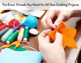 img 2 attached to 🧵 Polyester Sewing Thread Kit - 24 Assorted Color Threads, 200 Yards Per Spool. Easy-to-Use Hand Sewing Supplies with Accessories: 30 High-Grade Gold Tail Needles & 2 Threaders Included