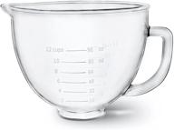 5 quart glass bowl for kitchenaid stand mixer: convenient measurement markings, microwave & refrigerator safe логотип