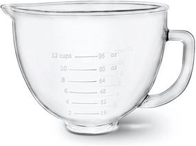 img 3 attached to 5 Quart Glass Bowl for KitchenAid Stand Mixer: Convenient Measurement Markings, Microwave & Refrigerator Safe