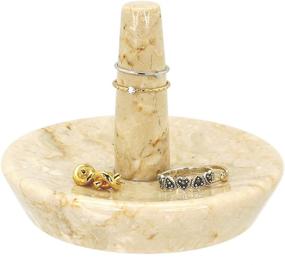 img 1 attached to 🥂 Stylish and Functional Champagne Marble Ring and Jewelry Storage Tray: Organize and Display your Accessories in Creative Home's Natural Holder