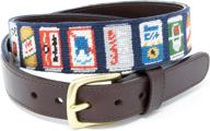 bluefin needlepoint hand stitched quality leather men's accessories logo