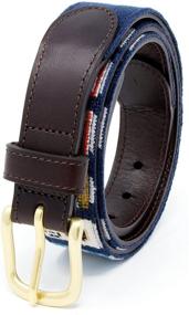 img 2 attached to Bluefin Needlepoint Hand Stitched Quality Leather Men's Accessories