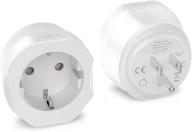 🔌 vintar europe to us plug adapter [1-pack] – american outlet converter, indoor use only, ce listed | white logo