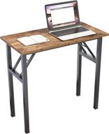 compact folding computer desk 31.5 inches, no assembly 🖥️ writing desk for small spaces, sturdy and rustic brown - ac5-8040-fb logo