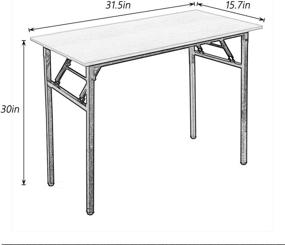 img 2 attached to Compact Folding Computer Desk 31.5 inches, No Assembly 🖥️ Writing Desk for Small Spaces, Sturdy and Rustic Brown - AC5-8040-FB