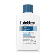 🧴 lubriderm daily moisture hydrating unscented body lotion with vitamin b5 - non-greasy and fragrance-free | 1 fl. oz | ideal for normal to dry skin logo