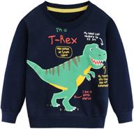 trendy long sleeve truck dinosaur crewneck sweatshirts for toddler boys - fashionable kids tops logo