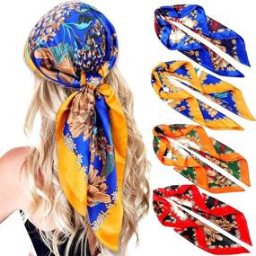 img 4 attached to Scarves Vintage Square Feeling Bandana Women's Accessories and Scarves & Wraps