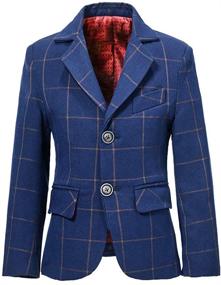 img 4 attached to 🧥 Boys' Sport Coat: Plaid Little Dress Blazer for Suits and Sports Clothing
