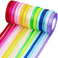 🎀 supla 16 colors 400 yards fabric ribbon silk satin roll - satin ribbon rolls in 0.4" width, 25 yards per roll - pack of 16 rolls - satin ribbon for crafts, gifts, parties, weddings - embellishment ribbon for bows logo