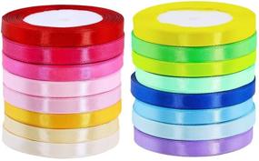 img 3 attached to 🎀 Supla 16 Colors 400 Yards Fabric Ribbon Silk Satin Roll - Satin Ribbon Rolls in 0.4" Width, 25 Yards per Roll - Pack of 16 Rolls - Satin Ribbon for Crafts, Gifts, Parties, Weddings - Embellishment Ribbon for Bows
