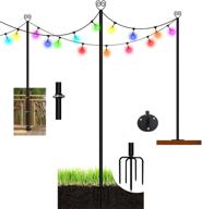 🌟 versatile outdoor string light pole: 3-in-1 installation for weddings, christmas, and deck decorations logo