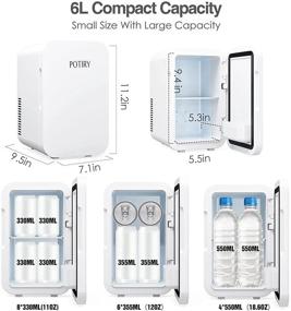 img 3 attached to 🌡️ Potiry 6L Портативный Термоэлектрический Охладитель и Обогреватель Мини-Холодильник - АС/ПП Портативный Холодильник для Спальни, Автомобиля, Дома, Путешествий - Идеален для Ухода за Кожей, Продуктов, Медикаментов